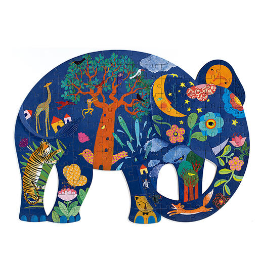 djeco进口异形拼图150片大象奇幻梦境 6-7-8岁 商品图3