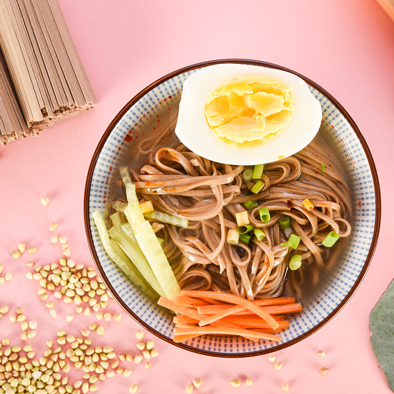 山东淄博绿爽面条手工荞麦挂面宽面方便速食细汤面800g