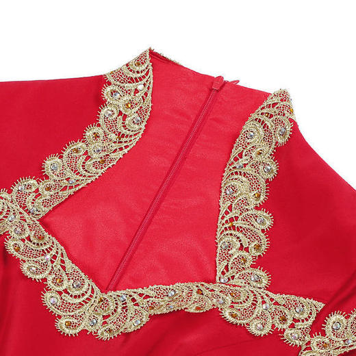 DLQ-A2416红色旗袍连衣裙 中国风女长款气质高端晚礼服 商品图2