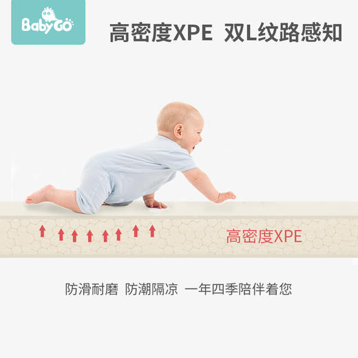 （超值）babygo 宝宝折叠 爬爬垫 双面加厚xpe地垫 195*150*1cm 三折叠 商品图3