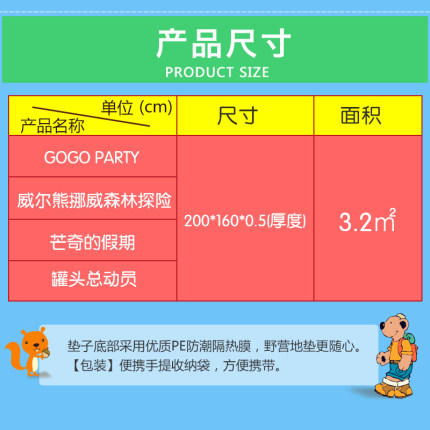 （超值）babygo 进口户外防水防潮  折叠便携 儿童野餐垫 商品图2