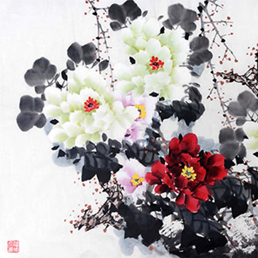 李子玉《富贵长寿》68*138cm 花鸟横幅作品 茶室/卧室挂画 商品图2