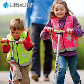 （超值）英国LittleLife儿童反光马甲户外安全荧光防撞服学生小孩骑行背心