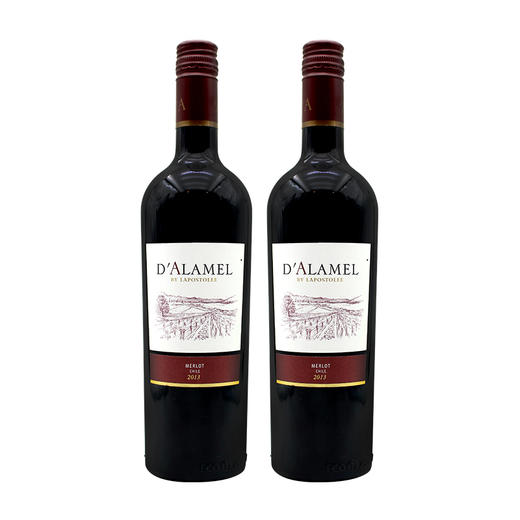 【双支特惠装】黛拉美-梅洛红葡萄酒 D`ALAMEL MERLOT 750ml*2 商品图0