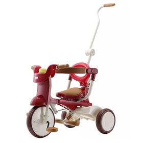 （超值）日本iimo 二代儿童折叠三轮车宝宝童车脚踏车推车学步