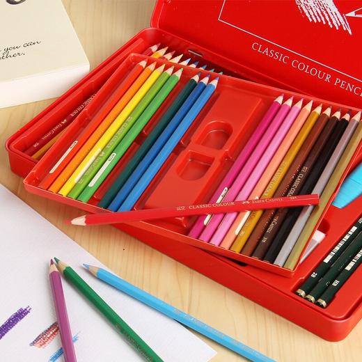 德国辉柏嘉48色油性彩色铅笔美术彩铅绘画涂色经典彩笔红铁盒 商品图4