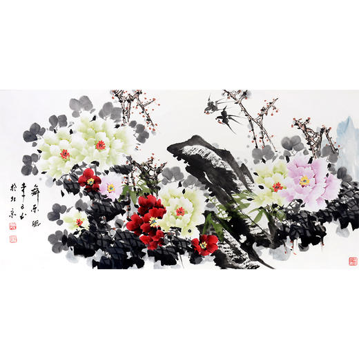 李子玉《舞东风》68*138cm 花鸟横幅作品 茶室/卧室挂画 商品图1