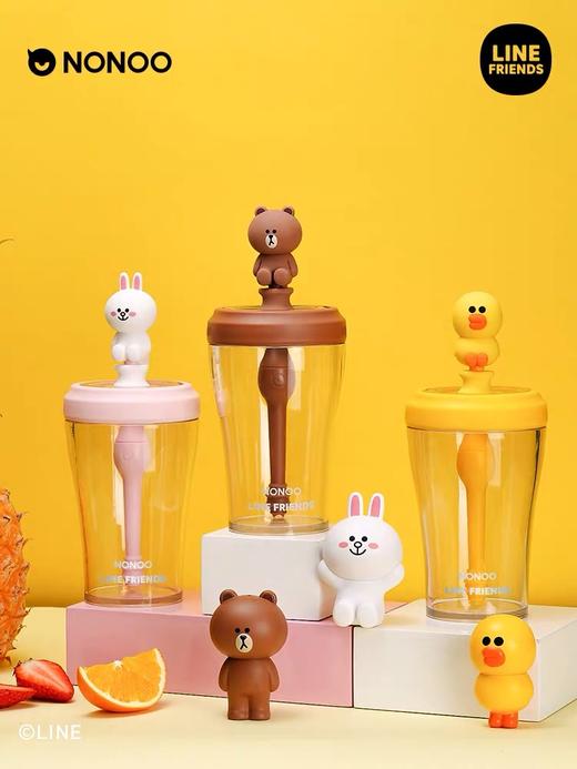 （超值）韩国NONOO LINEFRIENDS儿童成人防摔吸管搅拌大容量水杯 商品图0
