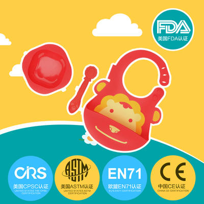 （超值）加拿大MARCUS婴幼儿硅胶餐具套装宝宝吃饭围兜汤勺硅胶碗三件套 商品图3