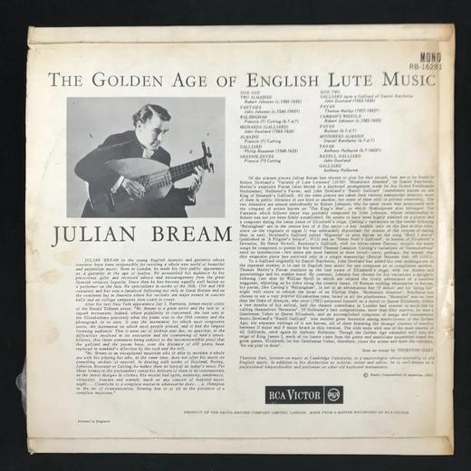 LP黑胶唱片 朱利安·布里姆《英国琵琶曲的黄金时代》 商品图1