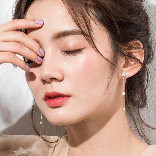 银千惠/纯银耳坠女长款夏天流苏耳环耳线气质耳钉网红清新新款潮百搭 商品图4