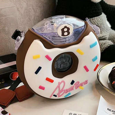 （超值）bearbens熊本士甜甜圈水杯儿童吸管杯凉水壶防摔家用幼儿园学生杯 商品图3