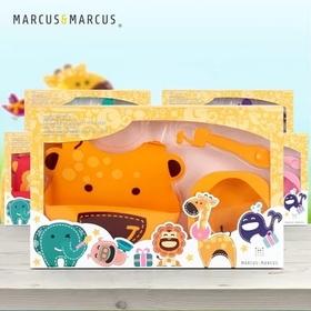 （超值）加拿大MARCUS婴幼儿硅胶餐具套装宝宝吃饭围兜汤勺硅胶碗三件套