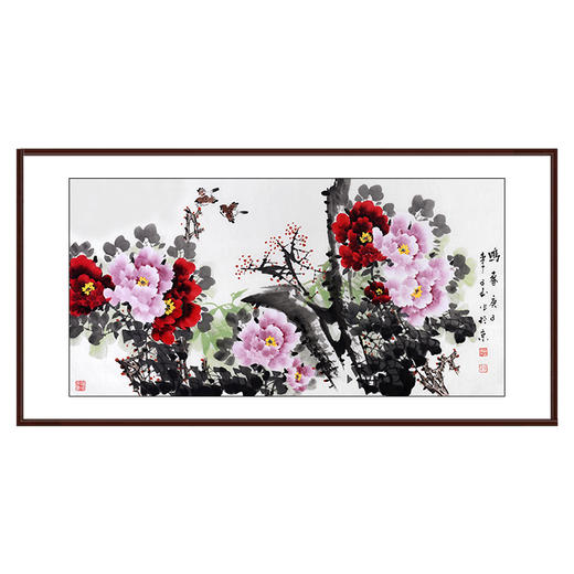 李子玉《鸣春》68*138cm 花鸟横幅作品 茶室/卧室挂画 商品图0