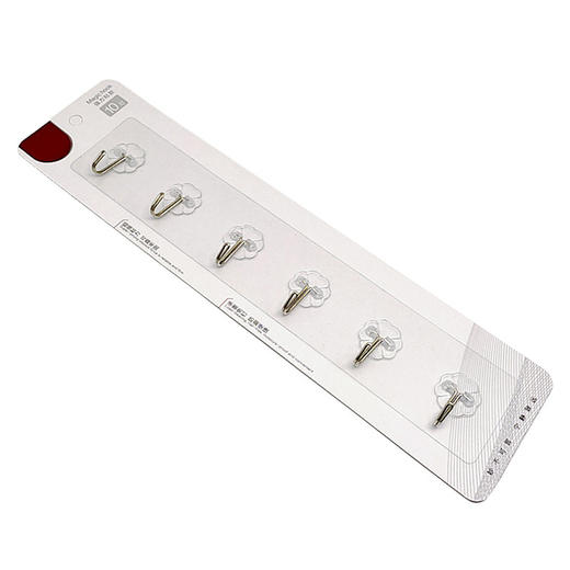 素雅特 六个 透明强力挂钩 白色 商品图0