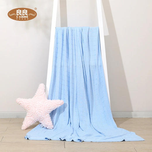 （超值）良良 2020新款半格记忆冰丝毯 蓝色/粉色款 125*115cm 商品图4