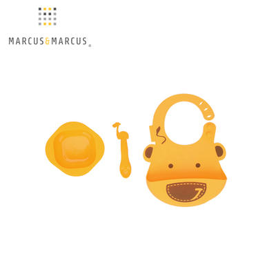 （超值）加拿大MARCUS婴幼儿硅胶餐具套装宝宝吃饭围兜汤勺硅胶碗三件套 商品图9