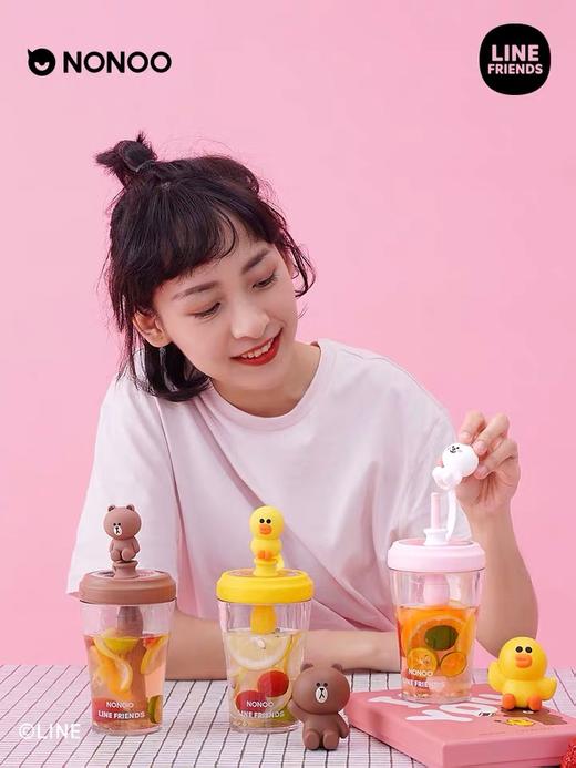 （超值）韩国NONOO LINEFRIENDS儿童成人防摔吸管搅拌大容量水杯 商品图2