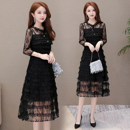 YWE-KSF19A556新款时尚减龄气质优雅连衣裙 商品图3