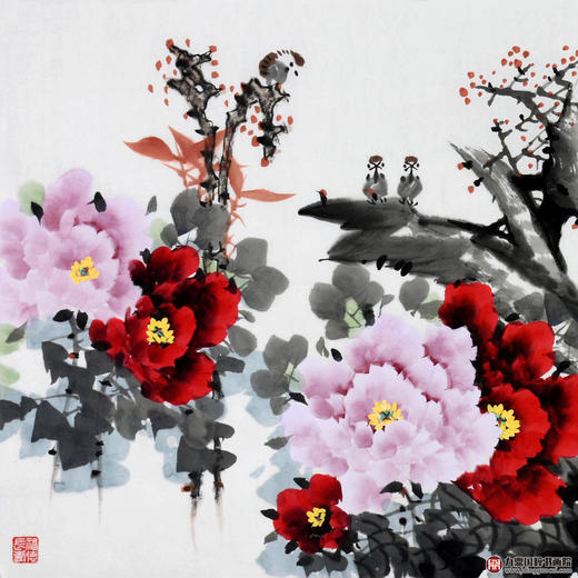 李子玉《鸟语花香》68*138cm 花鸟横幅作品 茶室/卧室挂画 商品图2