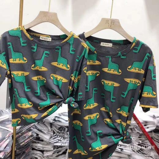 圆领宽松印花涂鸦T恤 商品图2