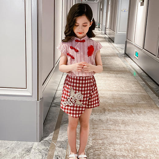 XRX-LMTH-X22女童网红如意套装   洋气汉服短裙小女孩时尚两件套 商品图1