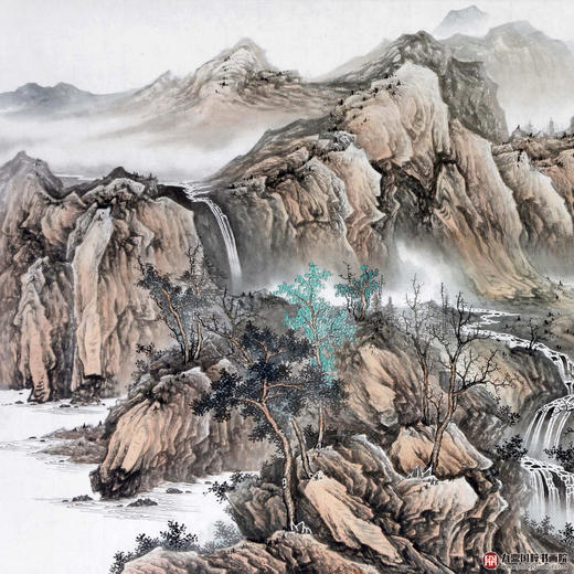 李学亮《秋林客话图》68*138cm 山水横幅作品 办公室/客厅/书房挂画 商品图2