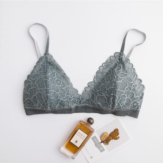 上海旗袍厂TG-TG02S055法式文胸真丝绒带细肩带bra少女小胸三角杯无钢圈性感内衣胸罩 商品图8