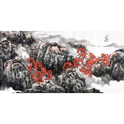 吴学强《太行当秋》68*138cm 山水横幅作品 办公室/客厅/书房挂画 商品图1