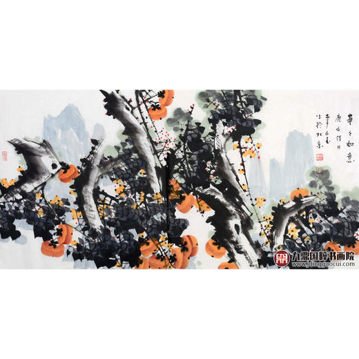 李子玉《事事如意》68*138cm 花鸟横幅作品 茶室/卧室挂画 商品图1