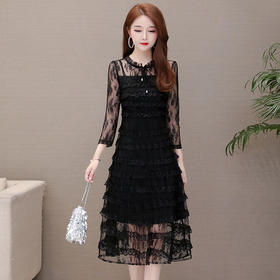 YWE-KSF19A556新款时尚减龄气质优雅连衣裙