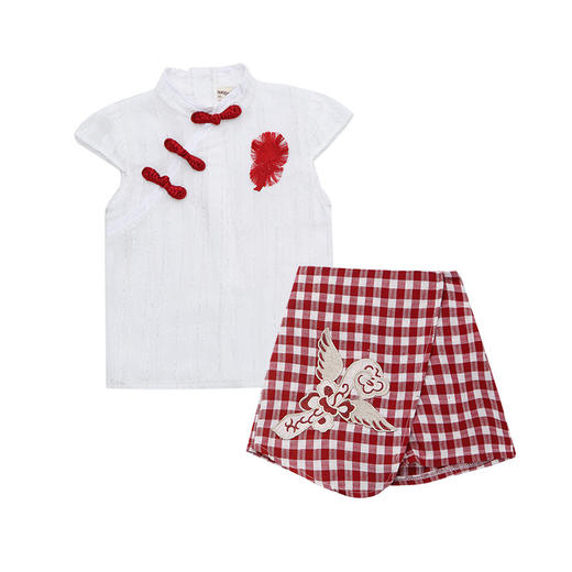 XRX-LMTH-X22女童网红如意套装   洋气汉服短裙小女孩时尚两件套 商品图4