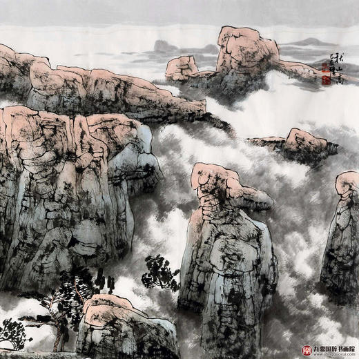 吴学强《秋山高》68*138cm 山水横幅作品 办公室/客厅/书房挂画 商品图3