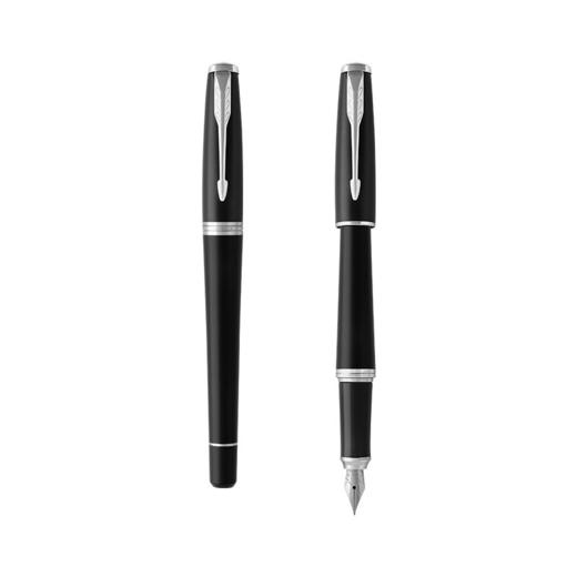 派克（PARKER）都市系列 磨砂黑白夹钢笔/墨水笔 商品图0