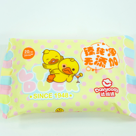 达维适20片手口湿巾（单包）黄