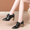 XY-时尚新品尖头粗高跟鞋系带牛漆皮复古深口鞋 商品缩略图3