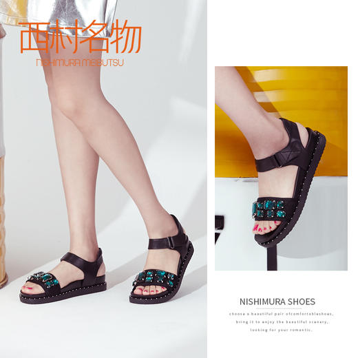 西村名物夏季运动钻饰时尚凉鞋X282G20691 商品图0