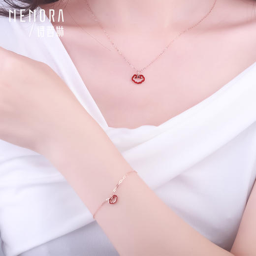 如意系列玫瑰18K金祥云项链KN282801 商品图5