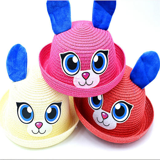 LM-001新款韩版儿童小熊草帽 卡通动物造型帽 商品图4