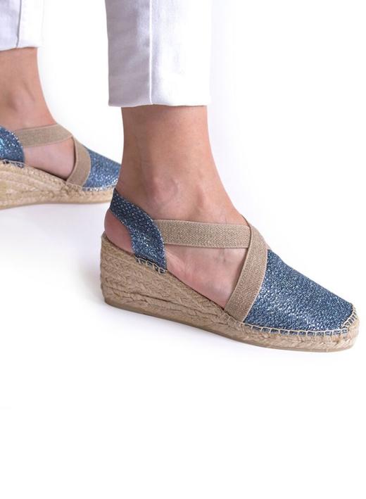 西班牙原产手工制作时尚轻便超舒适女款草编鞋301S湖光蓝 商品图3