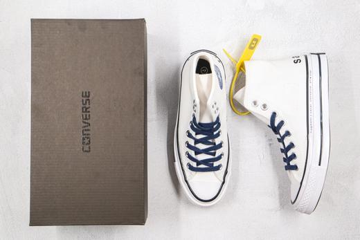 匡威 Sacai 藤原浩 闪电 联名 黑白色 白蓝色 补丁铭牌 缝线 威潮匡威潮匡男女鞋高低帮帆布鞋货号：160329C 商品图0