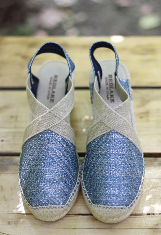 西班牙原产手工制作时尚轻便超舒适女款草编鞋301S湖光蓝 商品图2