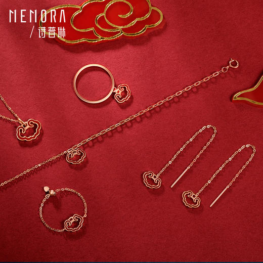 如意系列玫瑰18K金祥云项链KN282801 商品图7