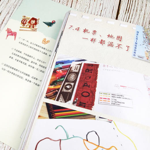 我的吃喝玩乐旅行手账 手绘 剪贴 文字 用小文具记录多彩生活  篠方一枚 著 暖心治愈漫画绘本生活美食旅行手帐绘本画画书 商品图4