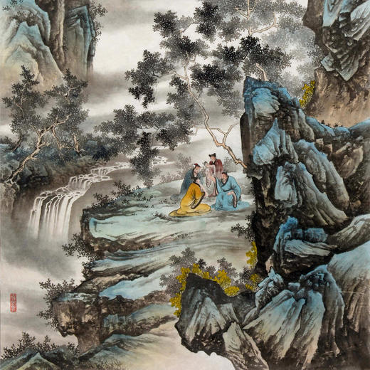 李学亮《月上随人意 人间月更清》68*138cm 山水竖幅作品 玄关/办公室挂画 商品图3