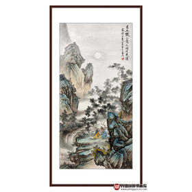 李学亮《月上随人意 人间月更清》68*138cm 山水竖幅作品 玄关/办公室挂画