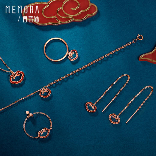 如意系列玫瑰18K金祥云项链KN282801 商品图6