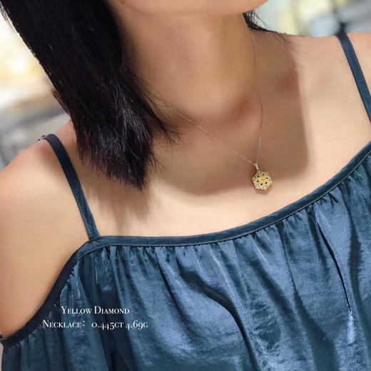 六边形Art Deco黄钻吊坠 商品图2