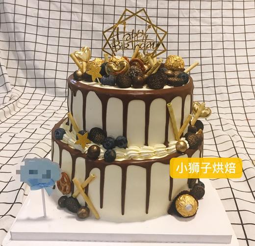 狮子家-经典巧克力淋面 双层生日蛋糕 纪念日蛋糕 聚会 仪式感必备 商品图0