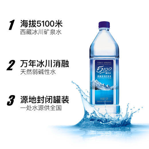 5100西藏冰川矿泉水1.5L*12瓶家庭装 弱碱性软通水 #小分子 #天然矿物质 商品图2